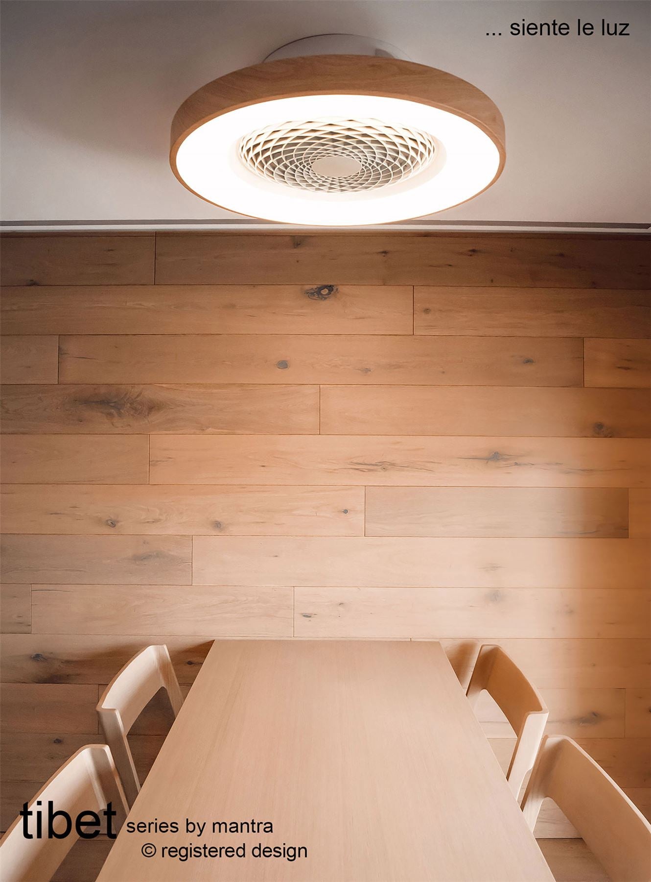 Tibet 65cm 70W LED Dimmable Ceiling Light With 35W DC Reversible Fan Remote, APP, Alexa & Google Voice, 3900lm, Wood Effect/White, 5yrs Wrnty
