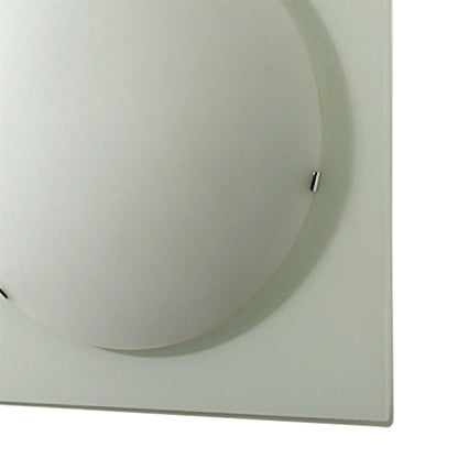 Diyas Zara Flush  Light Medium Square 2 Light Satin Nickel/Opal Glass Ceiling Light Fitting