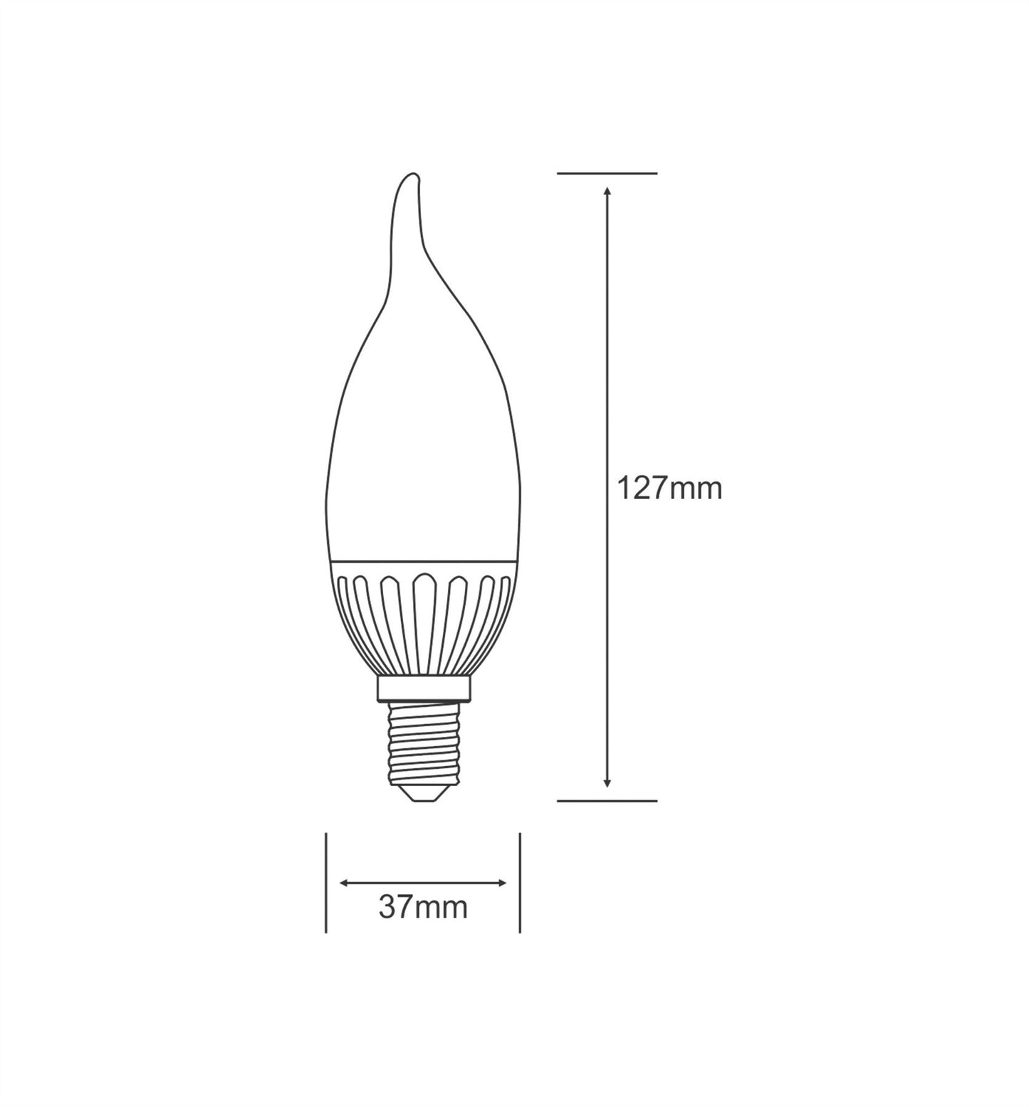 Luxram High Power SMD Candle Tip High Power SMD LED Candle Tip E14 2.5W 120lm Warm White 2700K LED
