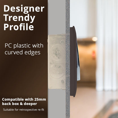 Trendi Artistic Modern Glossy  Home Automation Switch Dark Brown