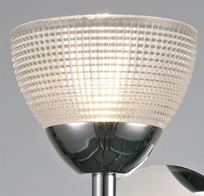 Deco Avalon 1 Light G9 Wall Light, Polished Chrome with Clear Prismatic Glass