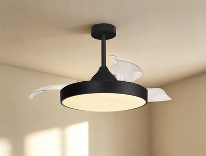 Alaska 50cm 50W LED Dimmable Ceiling Light With Built-In 30W DC Fan, 2700-5000K Remote & APP Control, 3300lm, Black, 5yrs Warranty