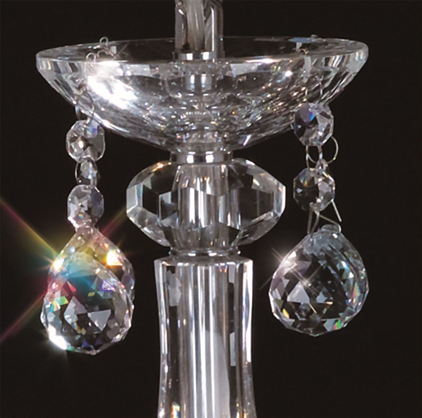Diyas Amora 72cm  8 Light E14 Polished Chrome/Crystal Ceiling Pendant Light Fitting