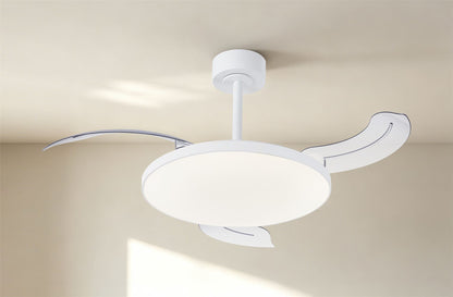 Slim Fan Mini 40cm 45W LED Dimmable Ceiling Light With Built-In 25W DC Fan, 2700-5000K Remote Control, 3150lm, White, 5yrs Warranty