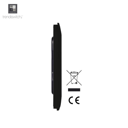 Trendi Artistic Modern Glossy Tactile Single Blanking Plate Black ART-BLKBL