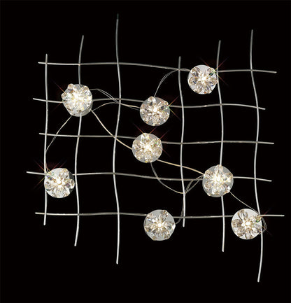 Diyas Home (DH) Aviance Illuminated Large Switched 8 Light G4 Wall Light Art Polished Chrome/Crystal, NOT LED/CFL Compatible