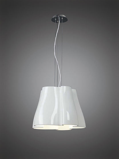 Mantra M3720 Miss Pendant 3 Light E27, Gloss White/Polished Chrome