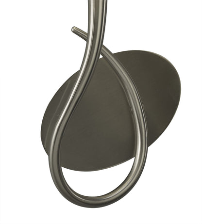 Mantra Lua Wall Light Switched 1 Light E27, Satin Nickel with White Shade