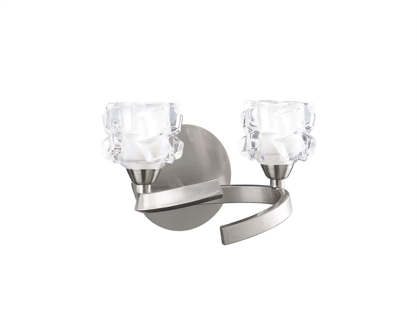 Mantra Ice Wall Light Switched 2 Light G9 ECO, Satin Nickel