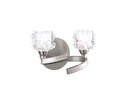 Mantra Ice Wall Light Switched 2 Light G9 ECO, Satin Nickel