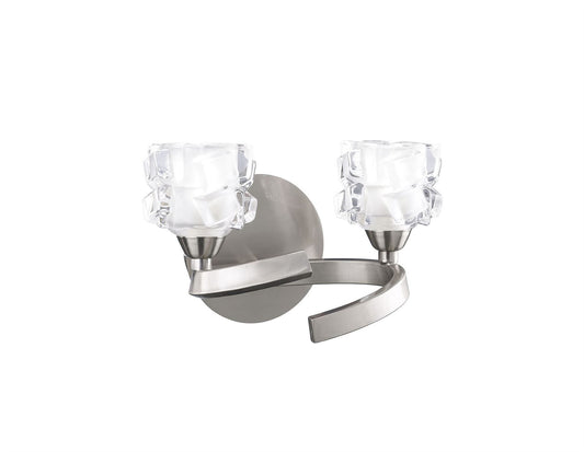 Mantra Ice Wall Light Switched 2 Light G9 ECO, Satin Nickel