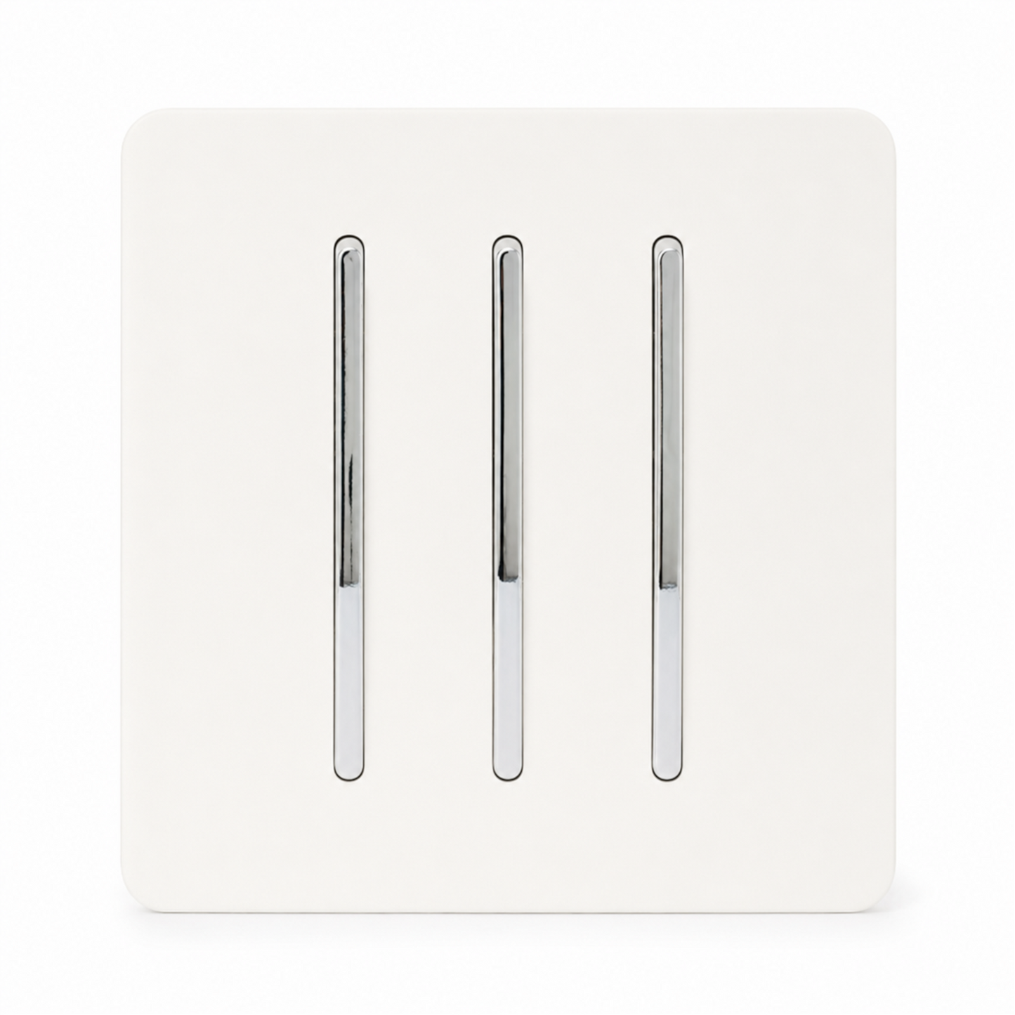 Trendi 3 Gang 2 Way Rocker Single Plate Tactile Light Switch Matt White - ART-SS6MWH