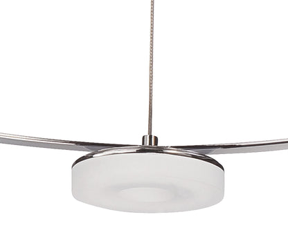 Mantra Fusion Nimbus 60cm Pendant 5 Light 25W LED 3000K, 2200lm, Polished Chrome/Frosted Acrylic, 3yrs Warranty