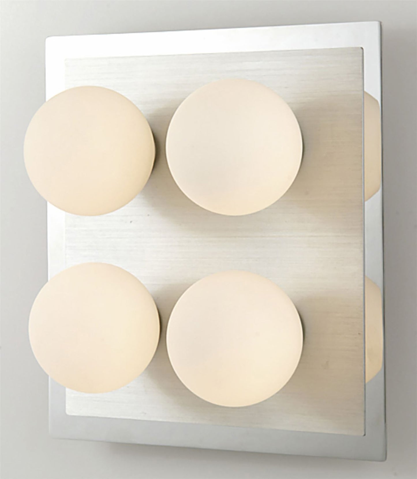 Diyas IP44 Globe Flush  Light G9 4 Light G9 In Polished Chrome & Aluminium/Opal Glass Ceiling Light Fitting