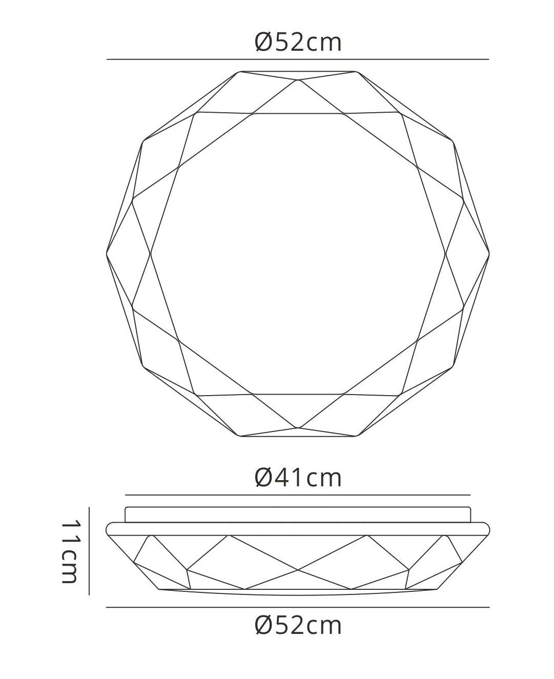 Mantra Fusion M5112 Diamante Ceiling 30W LED 3000K, 3000lm, White Acrylic, 3yrs Warranty - M5112 Ceiling
