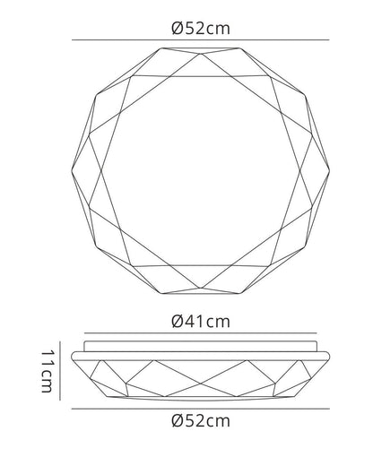 Mantra Fusion M5112 Diamante Ceiling 30W LED 3000K, 3000lm, White Acrylic, 3yrs Warranty - M5112 Ceiling