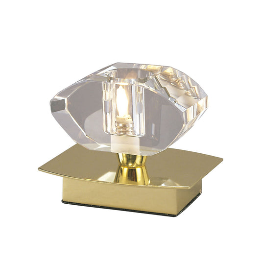 Mantra Alfa Small Crystal Table Lamp 1 Light G9, Polished Brass