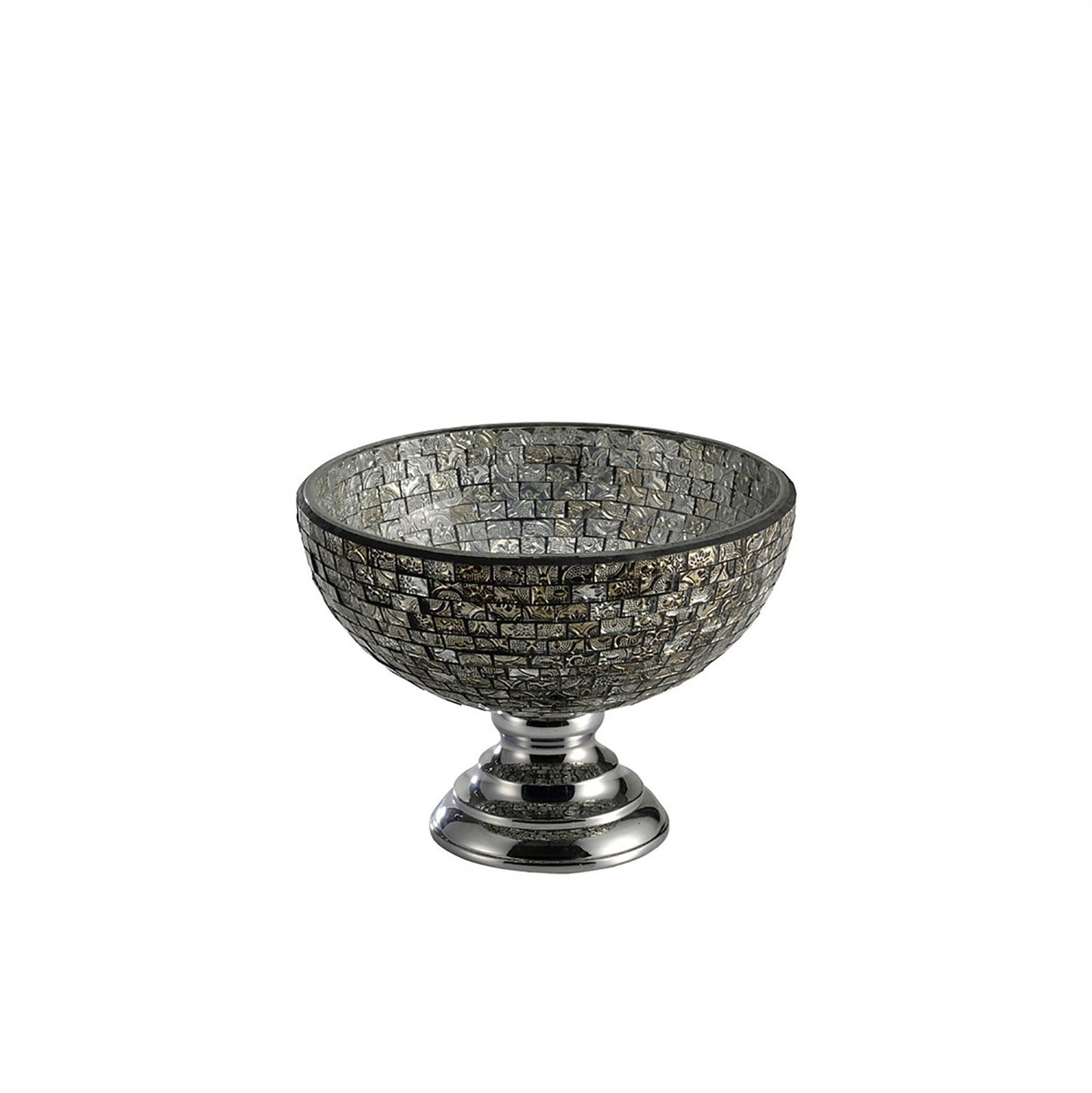 Diyas Home (DH) Celeste Mosaic Vase Polished Chrome Mosaic