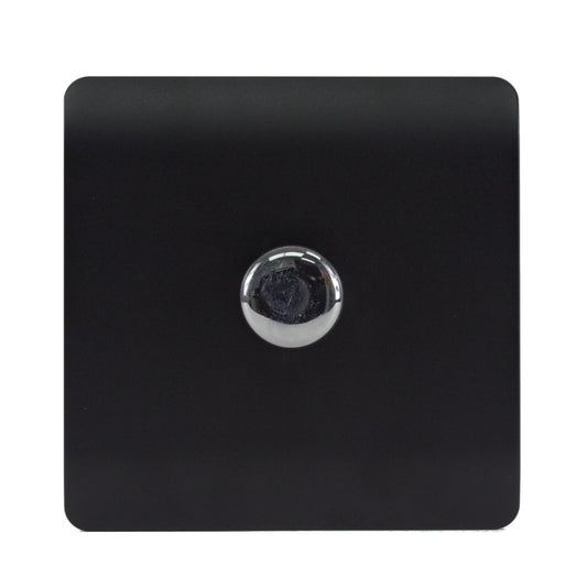 Trendi 1 Gang 2 Way 150w LED Dimmer Screwless 10 Amp Wall Light Switch in Matt Black - ART-LDM150WMBK