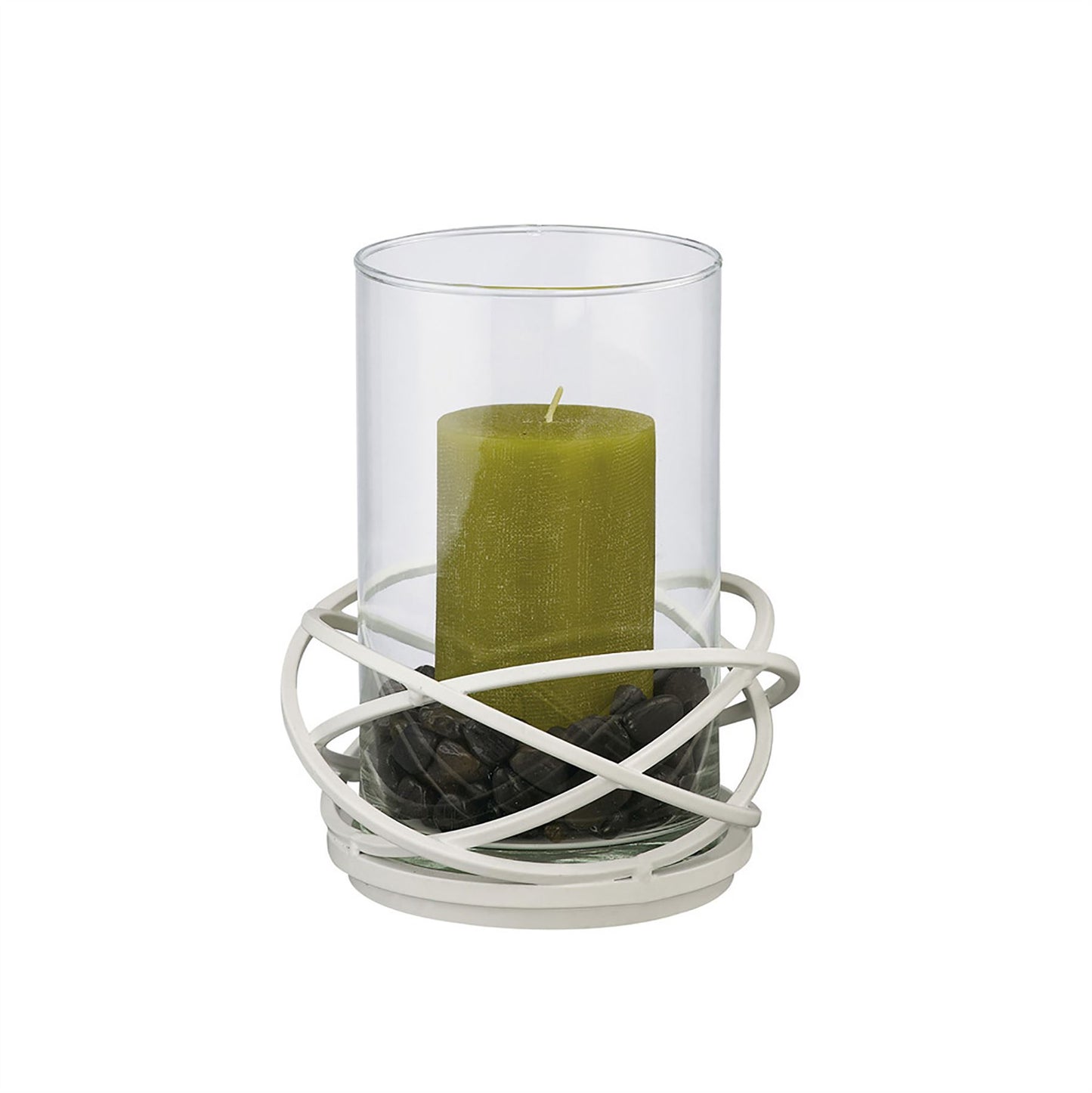 Diyas Home (DH) Oriana Candle Holder 9Cm White/Clear Glass Art