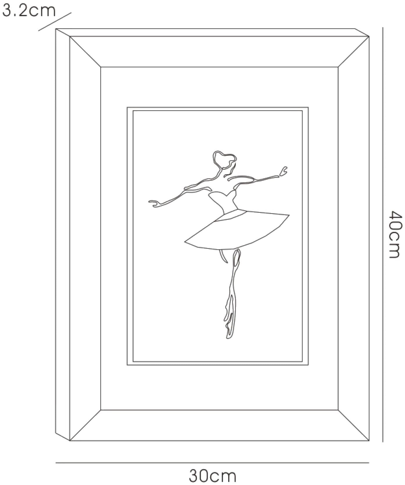 Diyas Home Crystal Wall Art (DH) Play Ballerina, Black Frame, Pink Crystal Framed