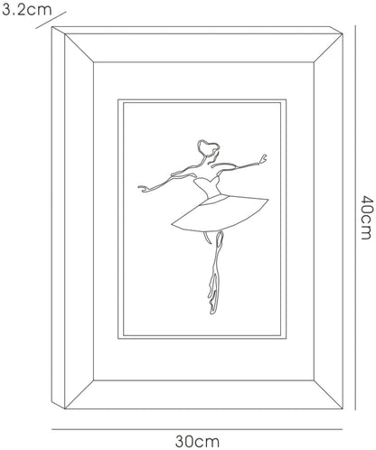 Diyas Home Crystal Wall Art (DH) Play Ballerina, Black Frame, Pink Crystal Framed