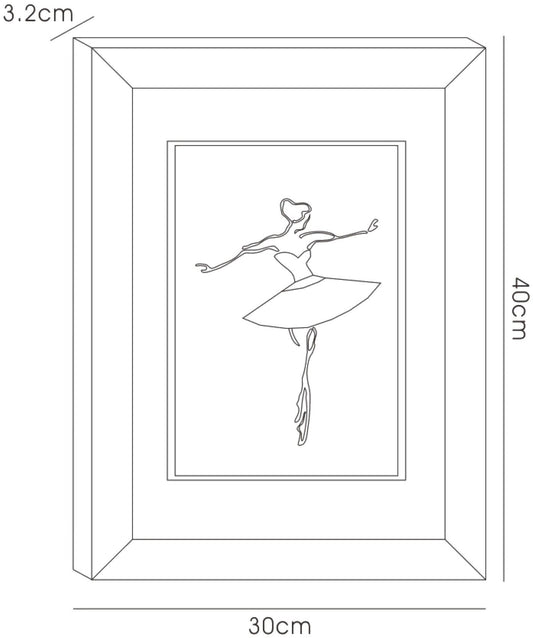 Diyas Home Crystal Wall Art (DH) Play Ballerina, Black Frame, Pink Crystal Framed