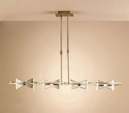Mantra Kromo Linear Telescopic 4 Light G9 Line, Antique Brass