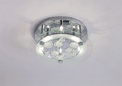Diyas Destello 40cm Flush  Round with Circle Pattern 6 Light G9 Round Polished Chrome/Crystal Ceiling Light Fitting