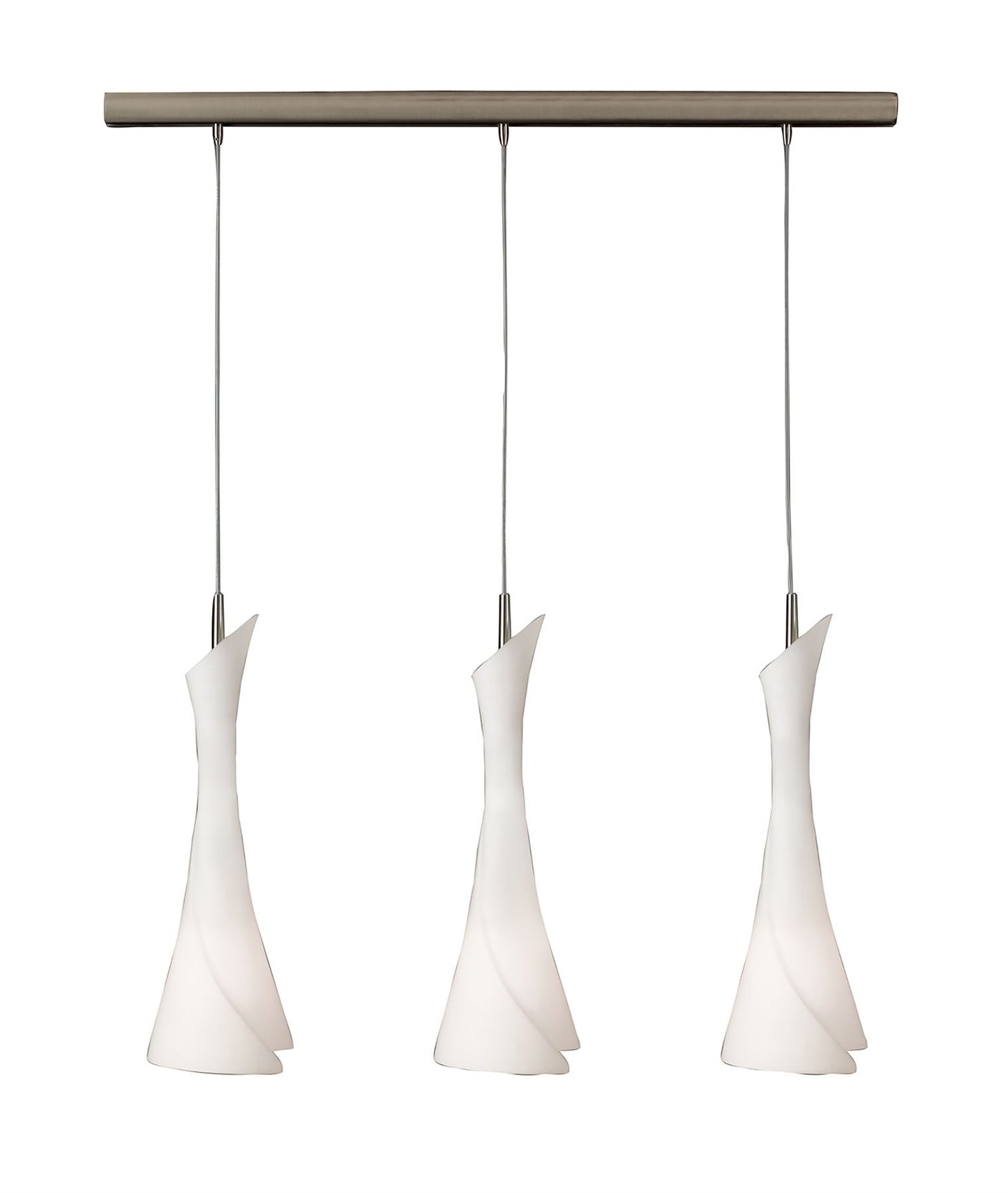 Mantra M0771 Zack Linear Pendant 3 Light E27 Line, Satin Nickel