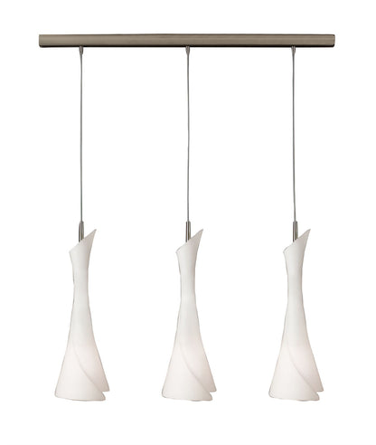 Mantra M0771 Zack Linear Pendant 3 Light E27 Line, Satin Nickel