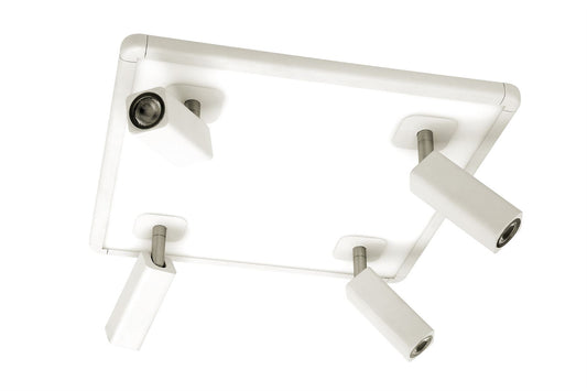 Mantra M5251 Ibiza Ceiling Light 4 Head with Backlit Light 4x5W+20W LED Square White, 3000lm, 4000K, 3yrs Warranty