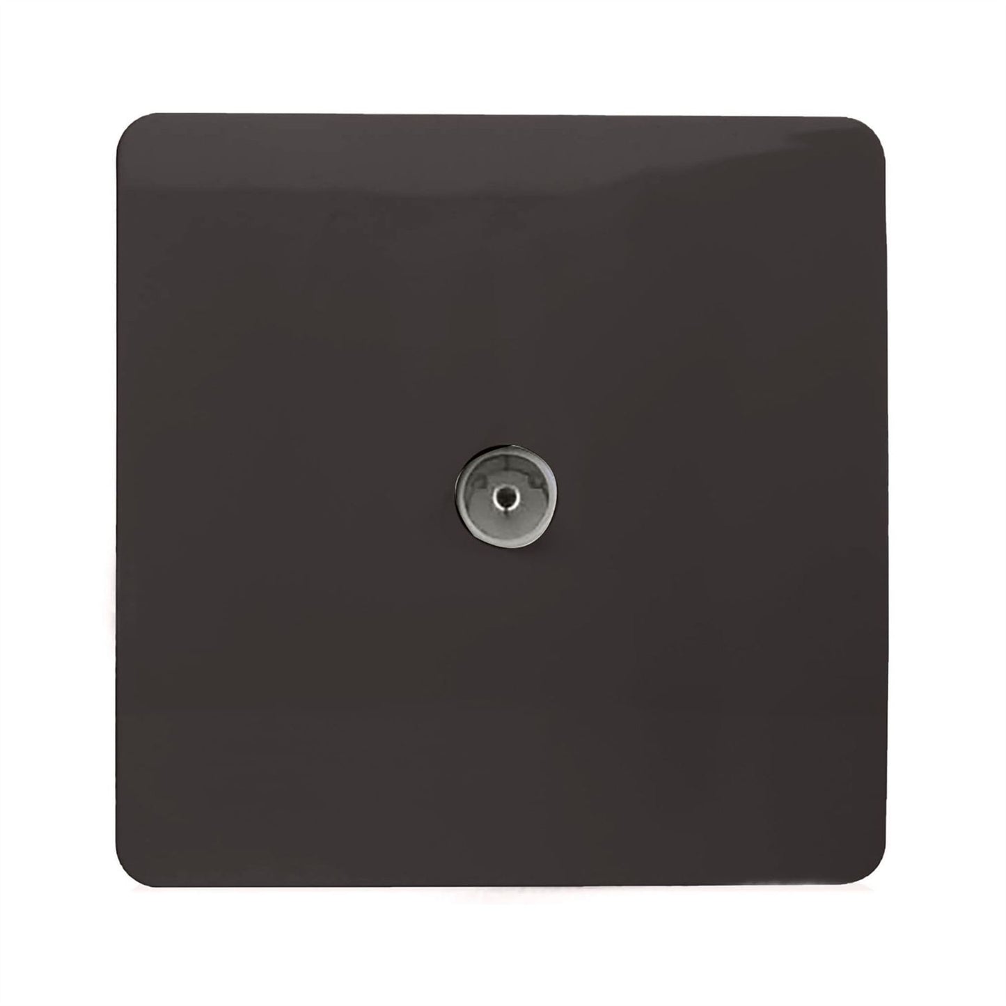 Trendi Artistic Modern Glossy Tactile TV Socket Dark Brown