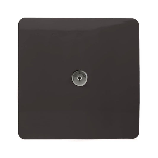 Trendi Artistic Modern Glossy Tactile TV Socket Dark Brown