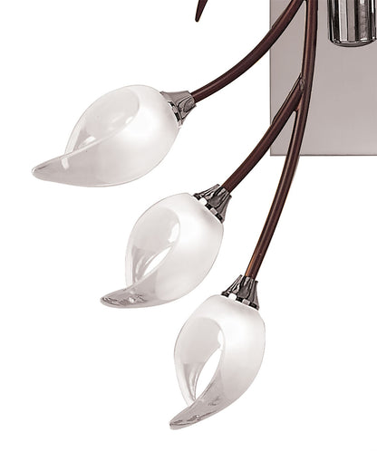 Mantra Holland Ceiling/Wall Switched 6 Light G9, Polished Chrome/Wenge