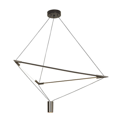Mantra Electra Large Pendant 7W + 25W LED, 3000K, 2500lm, Black/Black Chrome/White Acrylic, 3yrs Warranty
