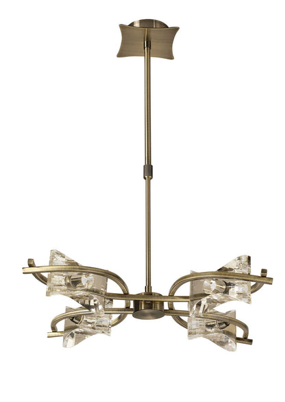 Mantra Kromo Telescopic Convertible To Semi Flush 4 Light G9, Antique Brass