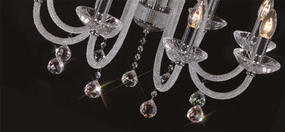 Diyas Amora 72cm  8 Light E14 Polished Chrome/Crystal Ceiling Pendant Light Fitting
