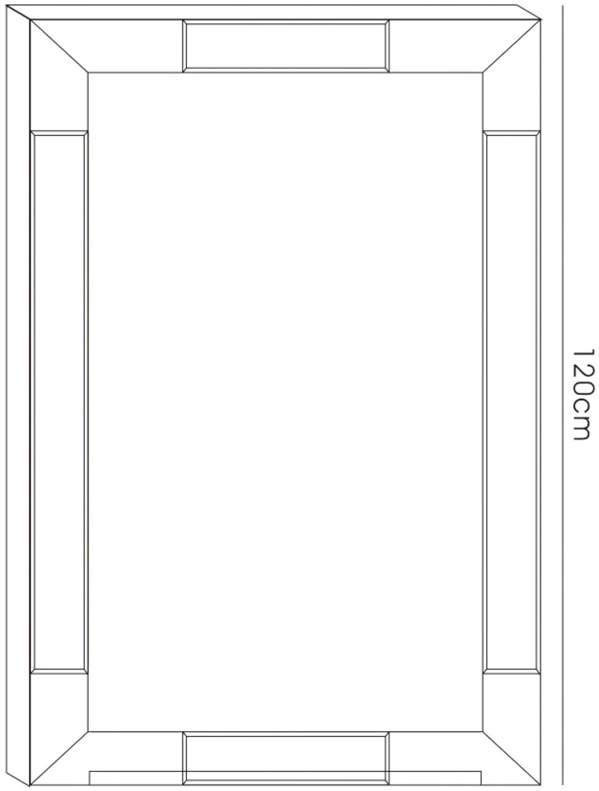 Diyas Home Emerson 120cm x 80cm Balck Corner Detailed Mirror (Pallet Shipment Only, Additional Charges May Apply.) Item Weight: 16kg Mirrors