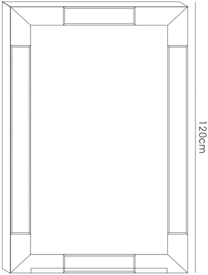 Diyas Home Emerson 120cm x 80cm Balck Corner Detailed Mirror (Pallet Shipment Only, Additional Charges May Apply.) Item Weight: 16kg Mirrors