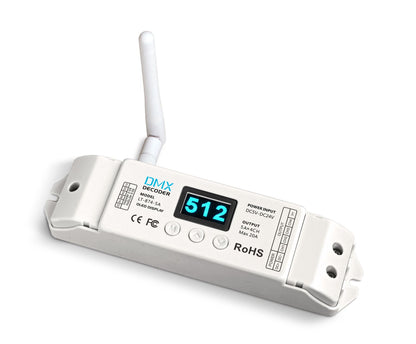 LTECH 4 Channel Wireless CV DMX Decoder, Point to point, Point to multi-point communication.350m Range, 480W 20A maximum, IP20, 5yrs Warranty Controllers