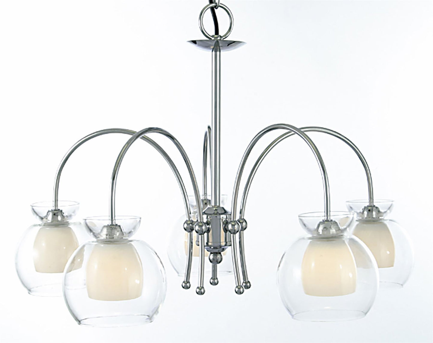 Diyas Malvina 64cm /Semi Flush 5 Light G9 Polished Chrome/Clear Glass Ceiling Pendant Light Fitting