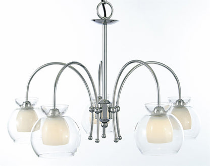 Diyas Malvina 64cm /Semi Flush 5 Light G9 Polished Chrome/Clear Glass Ceiling Pendant Light Fitting