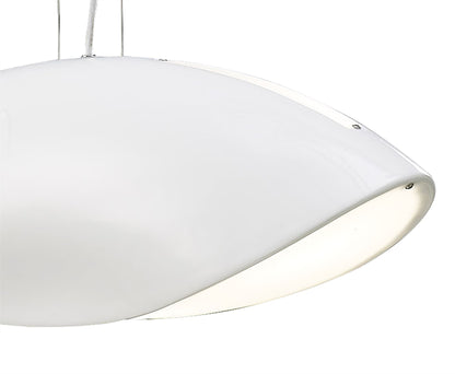 Mantra Pasion Rectangular Pendant 4 Light E27, Gloss White/White Acrylic/Polished Chrome, CFL Lamps INCLUDED