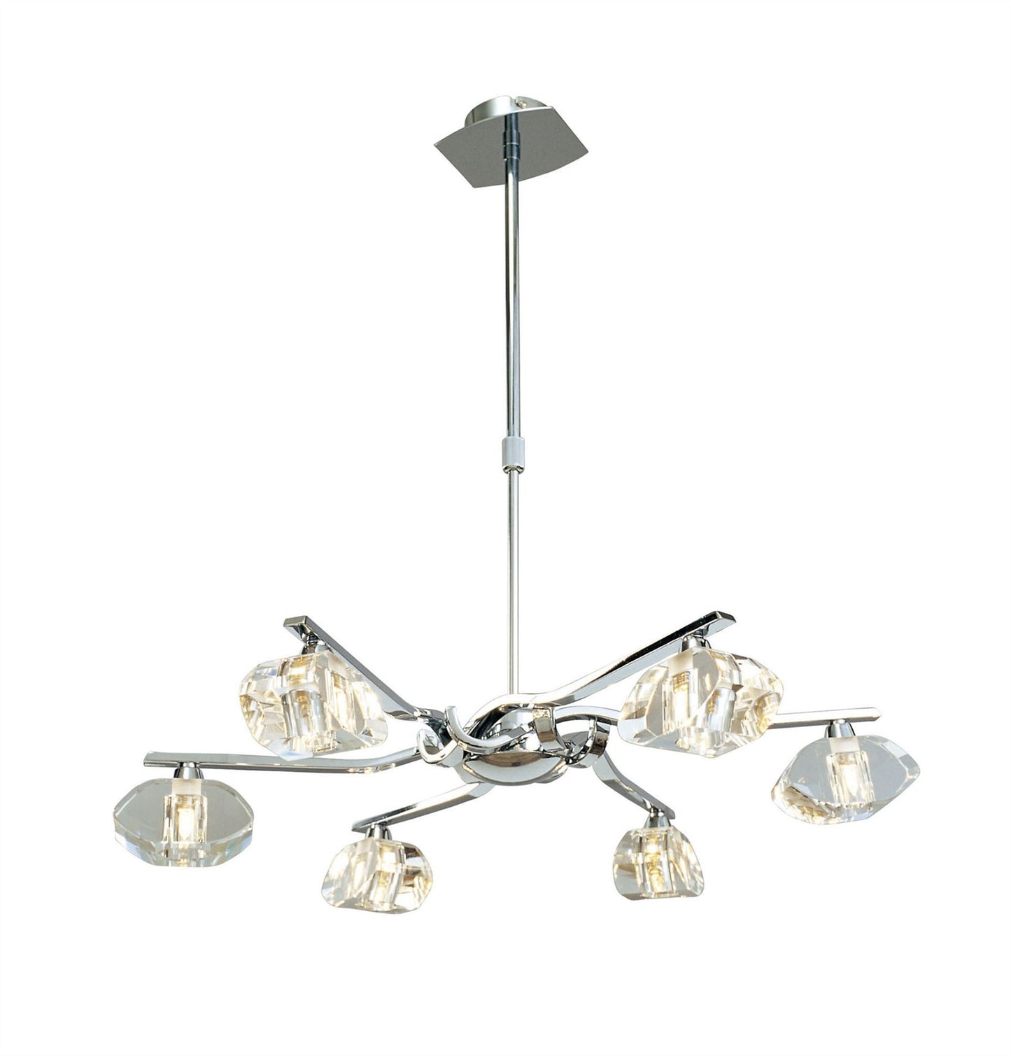 Mantra M0412 Alfa Telescopic Semi Flush Convertible 6 Light G9, Polished Chrome