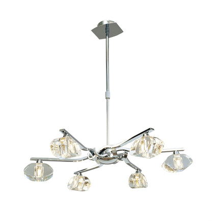 Mantra M0412 Alfa Telescopic Semi Flush Convertible 6 Light G9, Polished Chrome