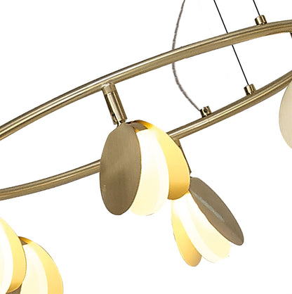 Mantra Shell 46cm 6 Light Pendant, Round, 30W LED, 3000K, 1590lm, Gold, 3yrs Warranty