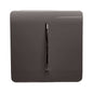 Trendi 1 Gang 2 Way 240V Screwless Raised Front Plate Plastic Artistic Modern Glossy 10 Amp Chrome Rocker Single Electrical Wall Light Switch in Dark Mocha Brown