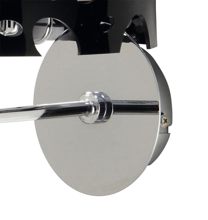 Mantra Lupin Wall Light 1 Light E27, Gloss Black/White Acrylic/Polished Chrome, CFL Lamps INCLUDED