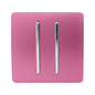 Trendi 2 Gang 2 Way Artistic Modern Glossy 10 Amp Rocker Tactile Light Switch Pink